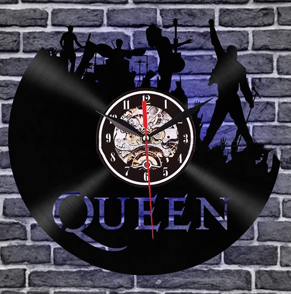 Colors LED Light Queen Band Vinyl Record Wall Clock Music Theme Wall