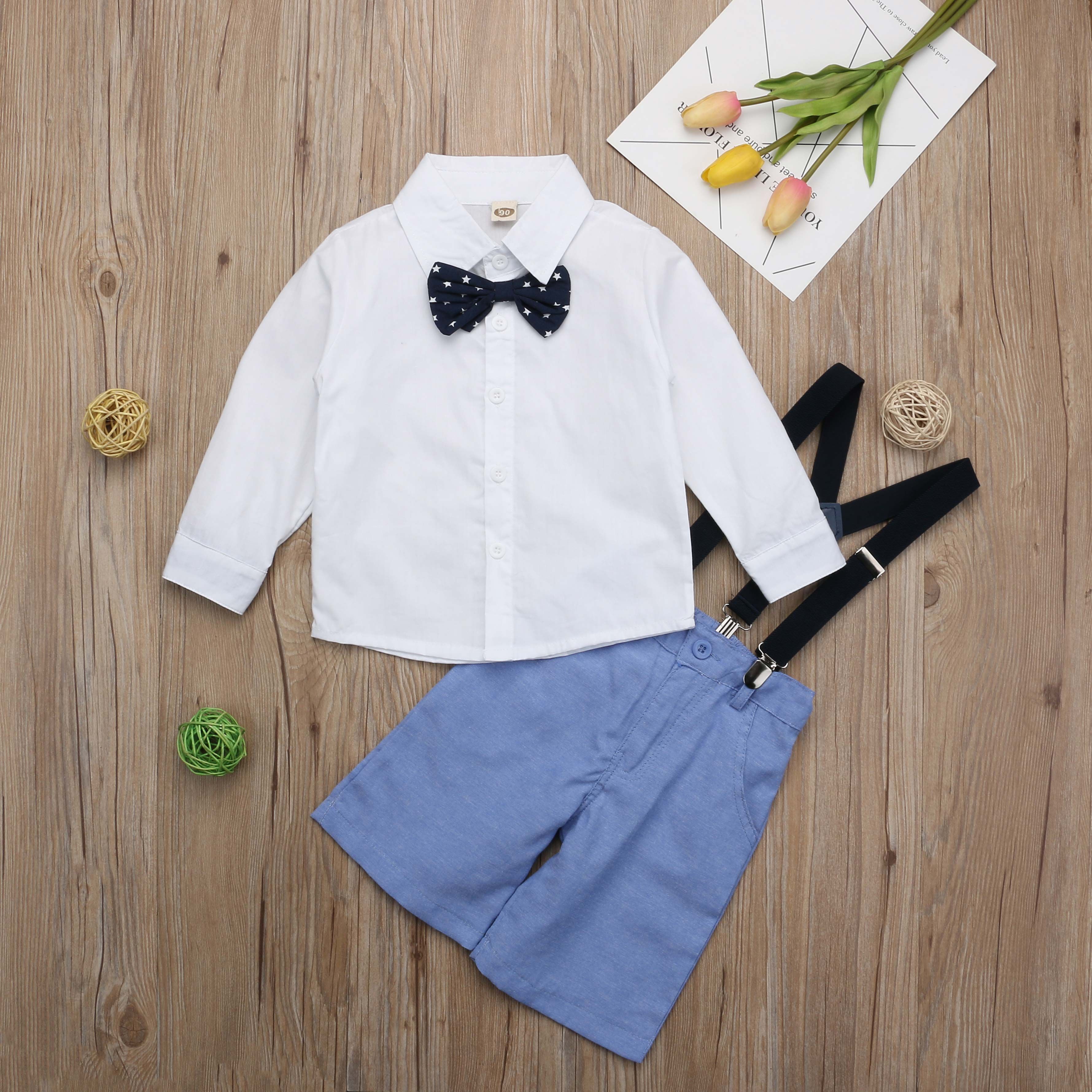 Toddler Kid Baby Boy Tuxedo Suit Gentry Party Christening Wedding Clothes Set US