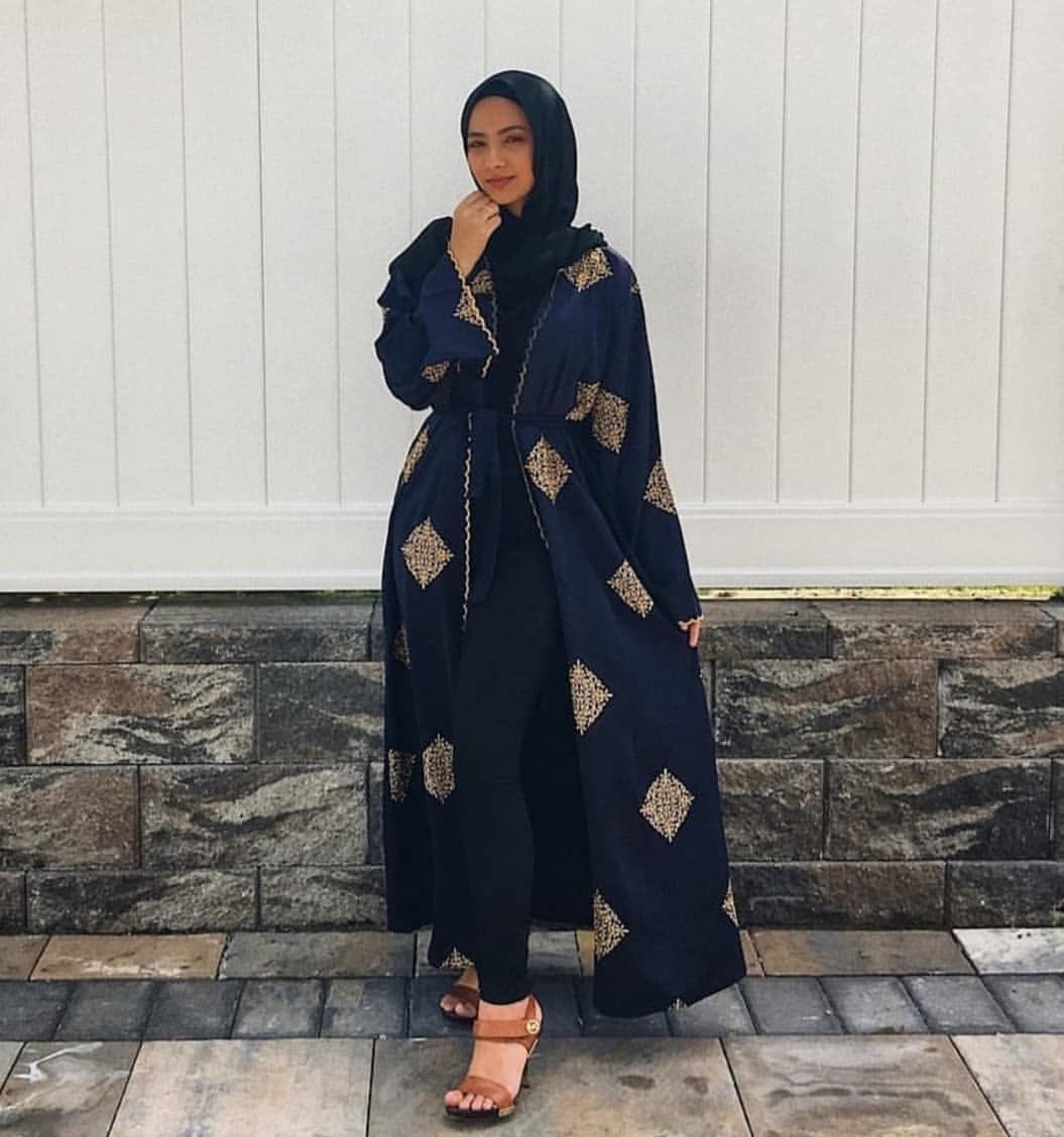 Wonderbaarlijk 2020 Dubai Open Abaya Kimono Muslim Hijab Dress Kaftan Abayas SG-55