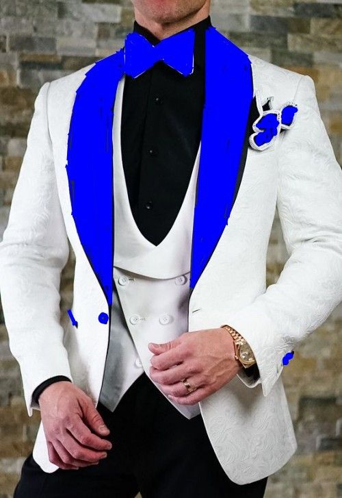 Paisley Groom Tuxedos White Groomsmen 