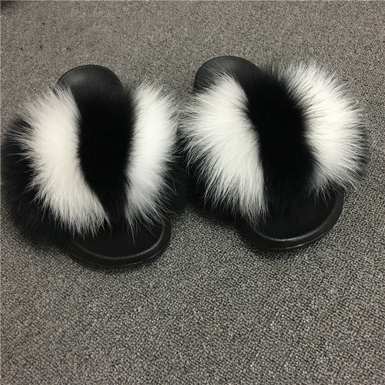 Summer Woman Slides Slippers Flat Non Slip Indoor Flip Flops Furry Beach Sandals,Blue,10