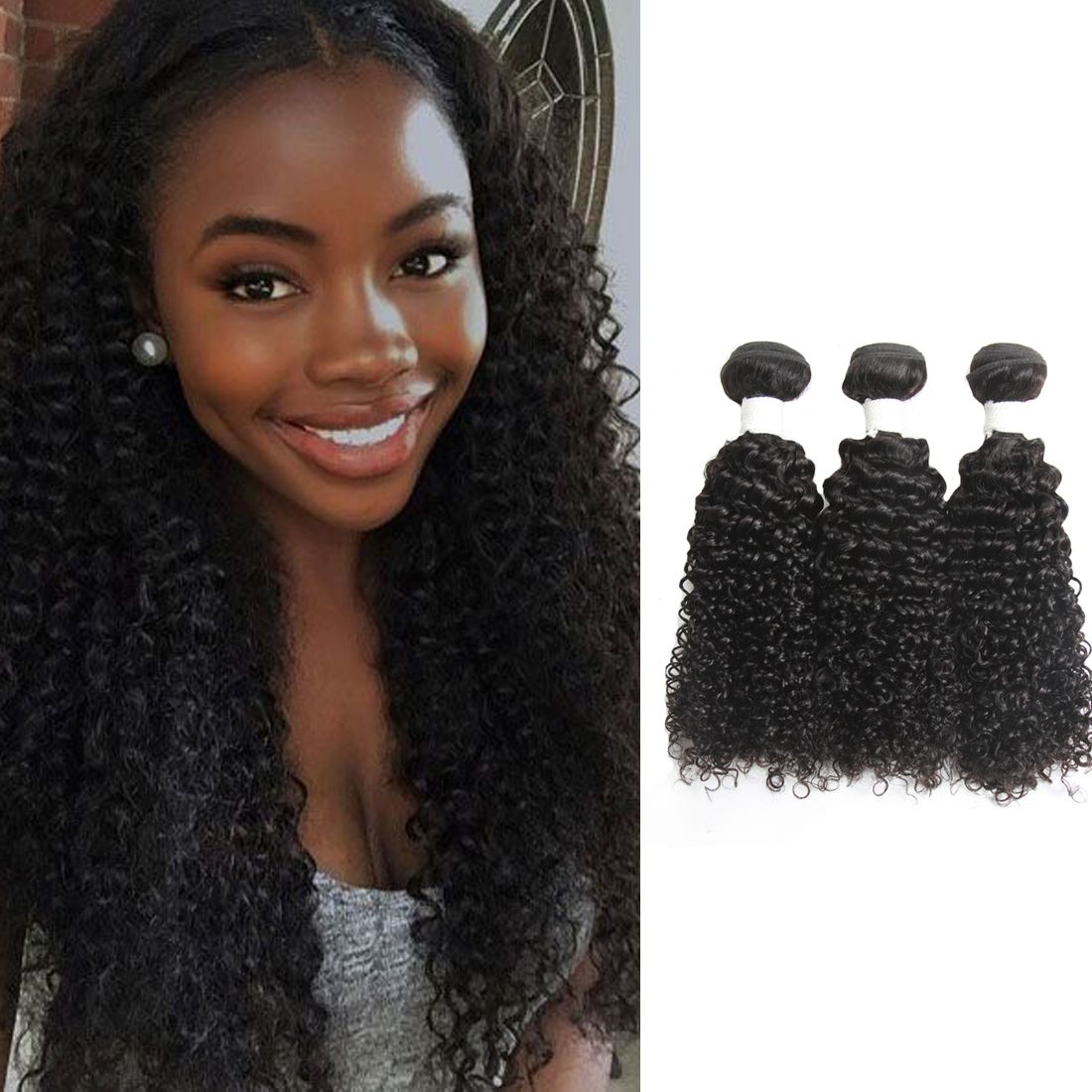 Dressmaker Peruvian Curly Hair Weave 3 Bundles Unprocessed Kinky