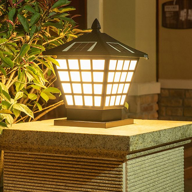 2020 Solar Power Led Square Post Lights Landscape Vintage Garden Lights