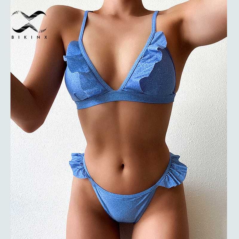 Bañadores Bikini De Dos Piezas Con Cuello En V De Corte Alto Bañadores Bikini De Dos Piezas Con Cuello En V De Corte Alto