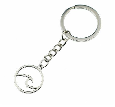 Silver Plated Wave Charms Tiny Key Ring Keychain Jewelry For Key