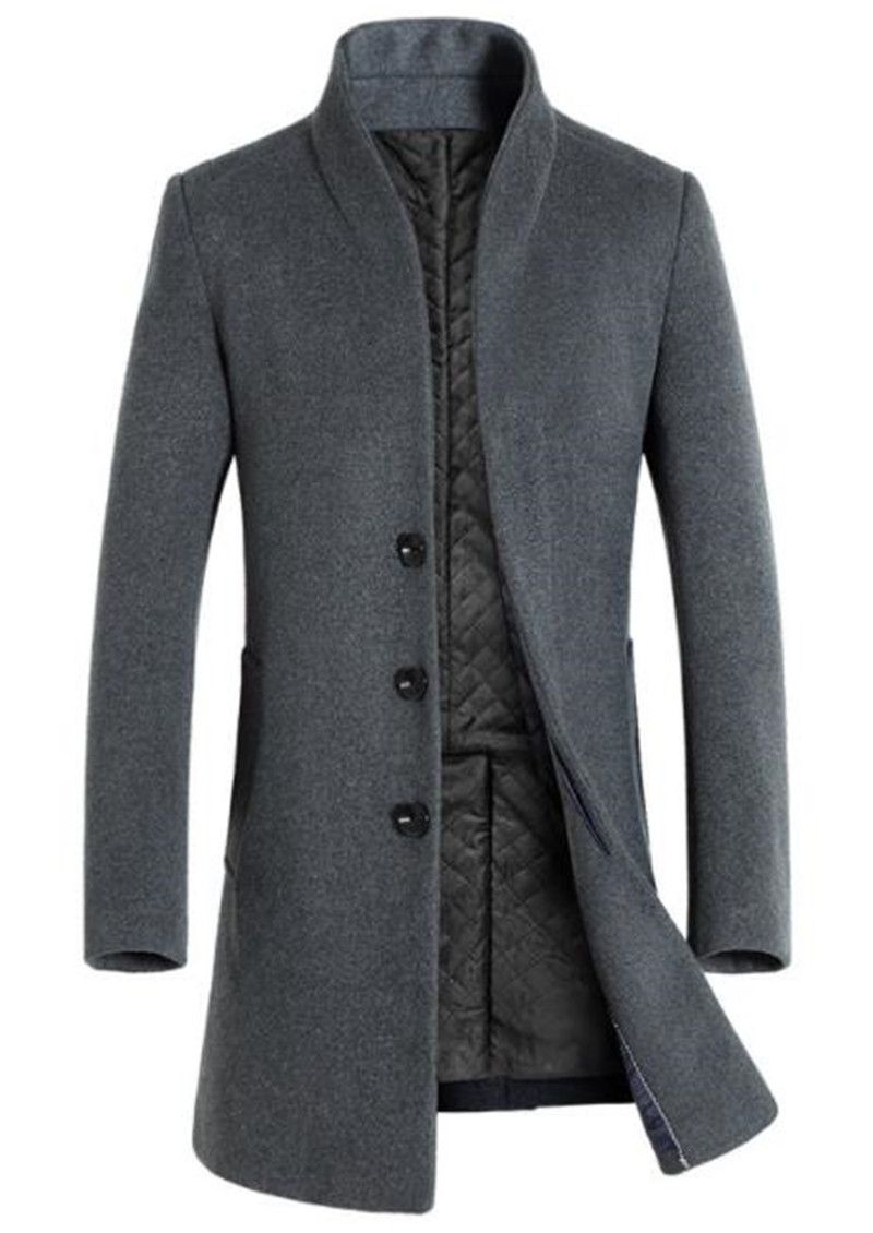 Compra Chaquetas De Lana Delgado De La Manera Individual De Pecho Para  Hombres Midi Sacos De Lana Para Hombre Casual Hombres Con Paneles De Ropa  De Diseño Barato | Entrega Rápida Y