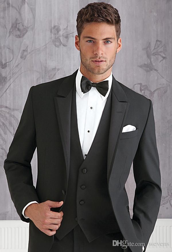 black suit and tie for wedding