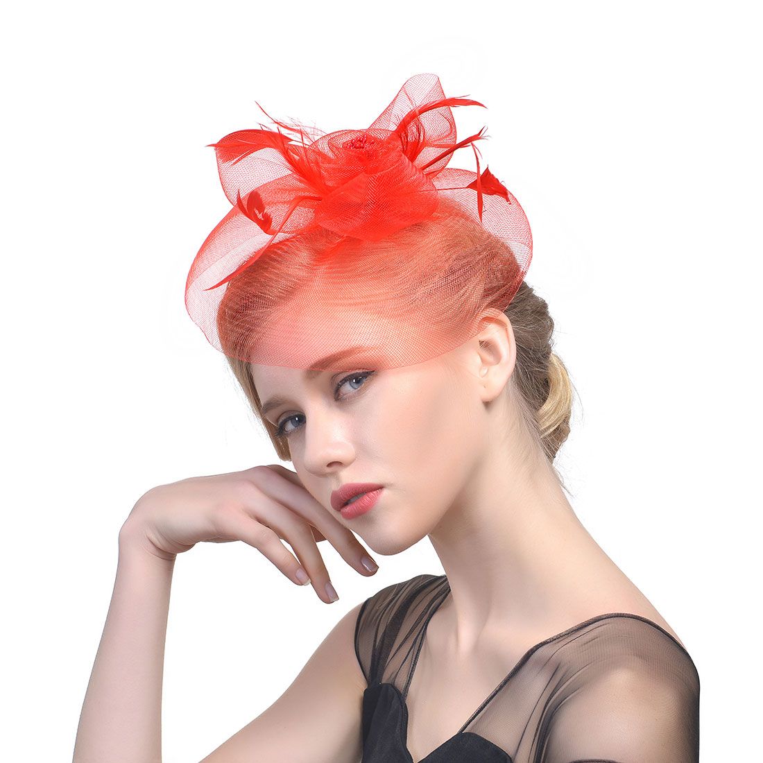 navy white wedding hat