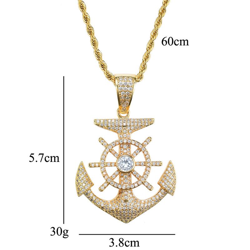 Vintage gold plated ship anchor pendant.