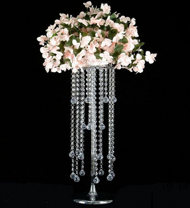 60 Cm 4 Layers Acrylic Flower Rack Pillar Crystal Vases Wedding