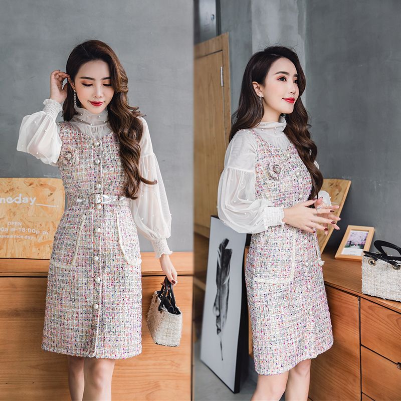 spaghetti strap dress with turtleneck