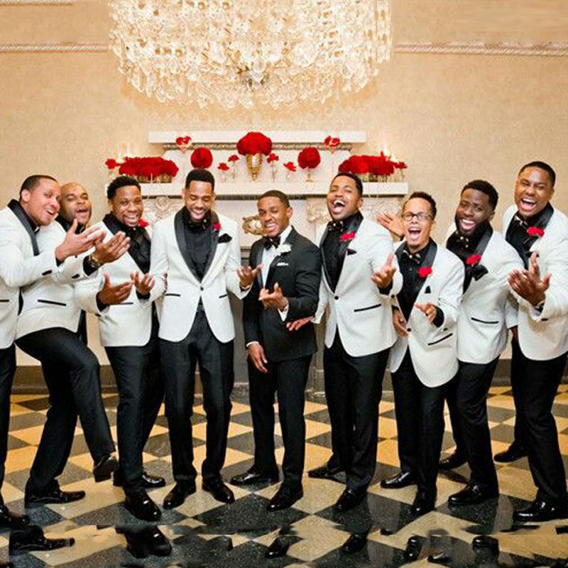 black and white wedding attire for men