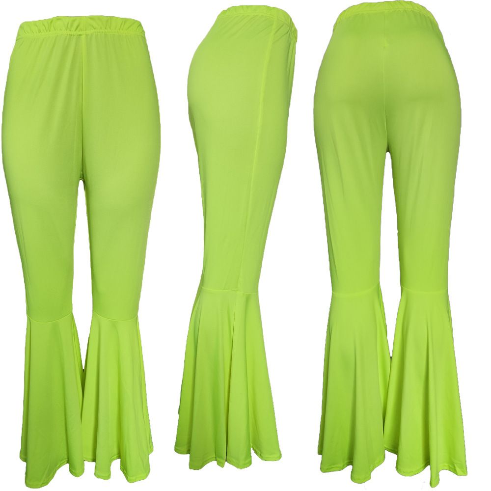 neon green flare pants
