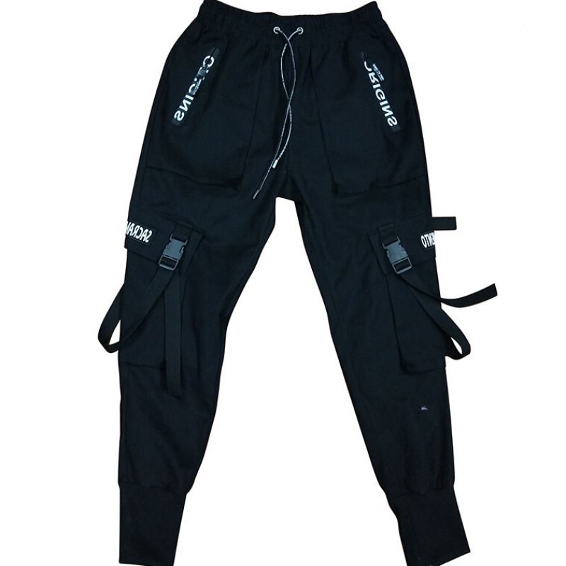 Compra Pantalones Para Hombres High Street Moda Moda Vendaje Black Hip Hop  Dancing Con Bolsillos Casual Cargo Barato | Entrega Rápida Y Calidad |  Es.Dhgate