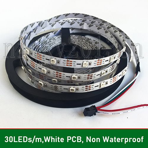 30LEDs/m, White PCB, Non Waterproof