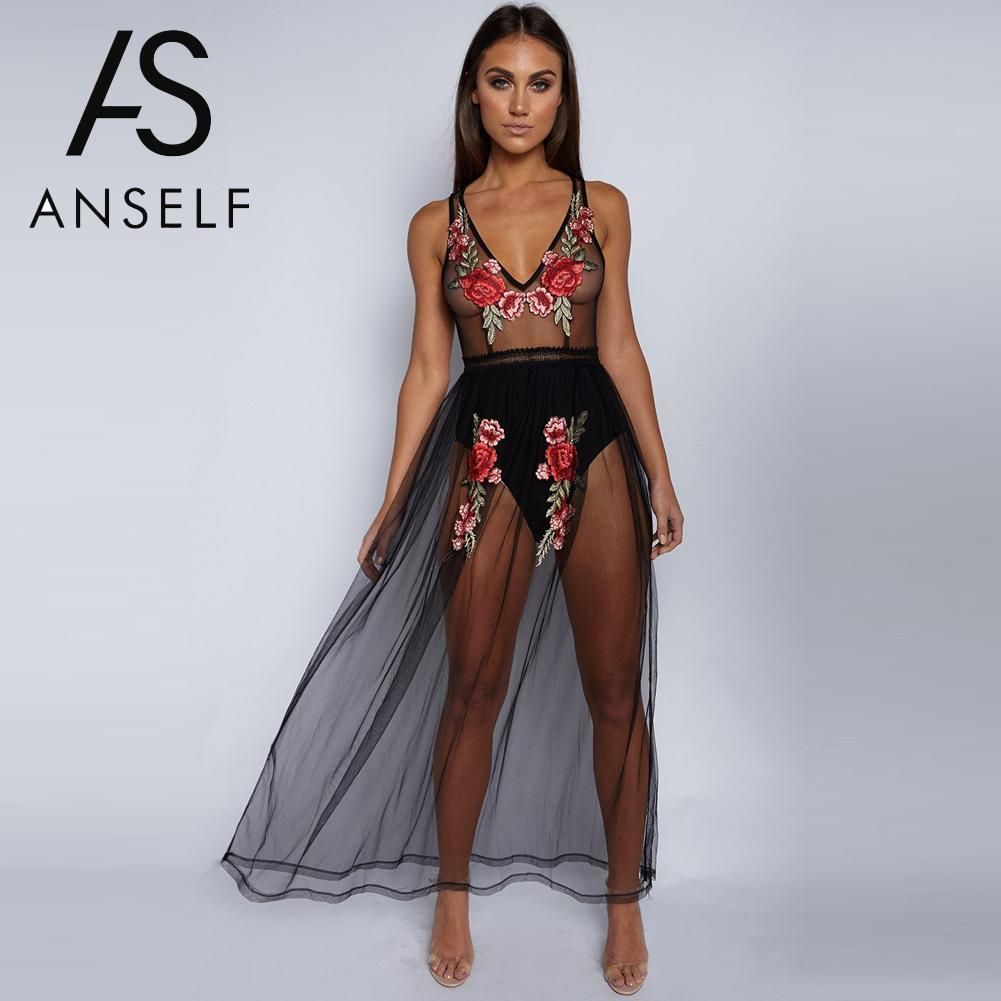 Compra Incluso Las Mujeres Atractivas Sheer Mesh Vestido De Flores Tienda  En V Sin Corte Sin Mangas Vestido Transparente Fiesta Club Maxi Vestidos  Largos Barato | Entrega Rápida Y Calidad | Es.Dhgate