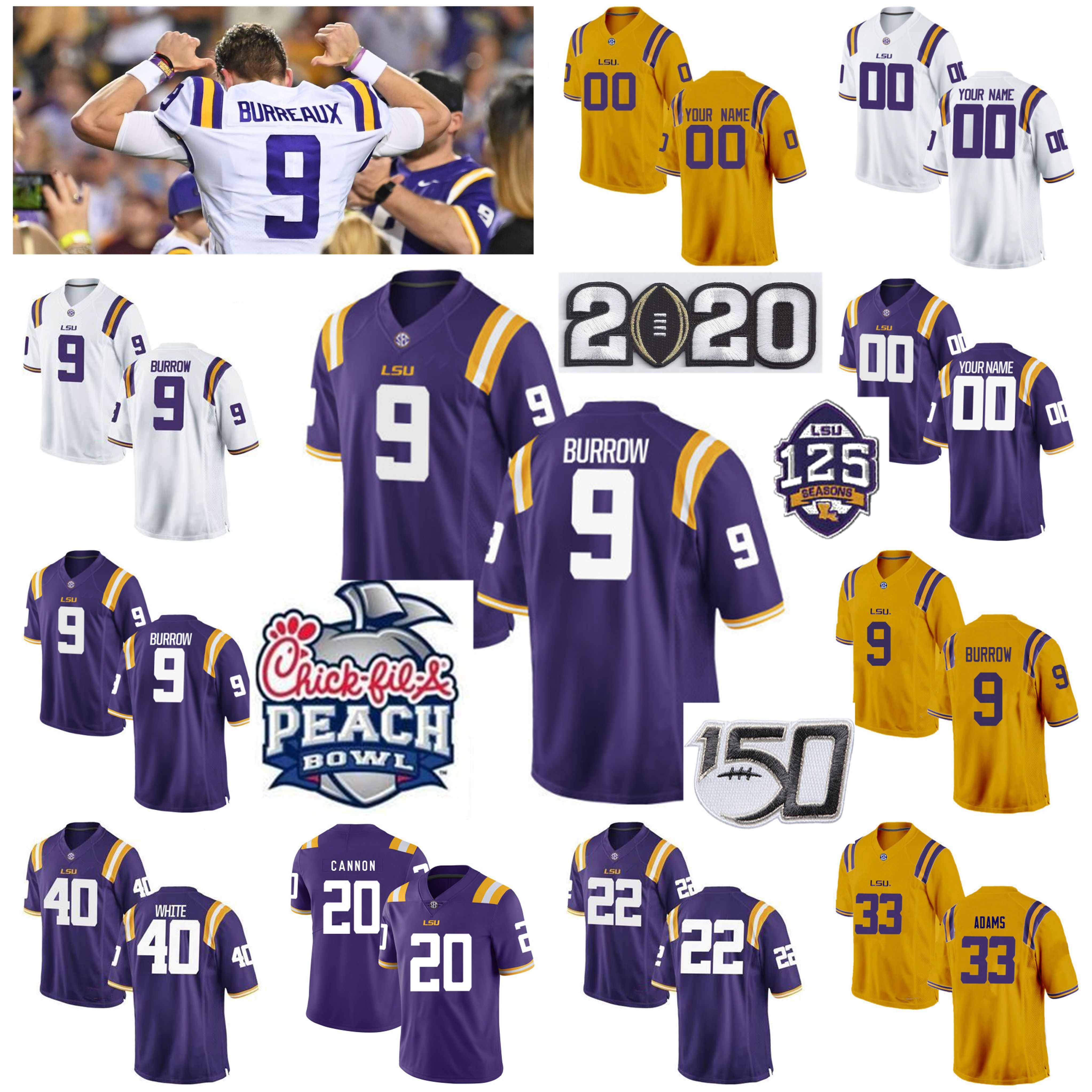 2020 LSU Tigers College Football Jerseys Patrick Peterson Jersey Womens