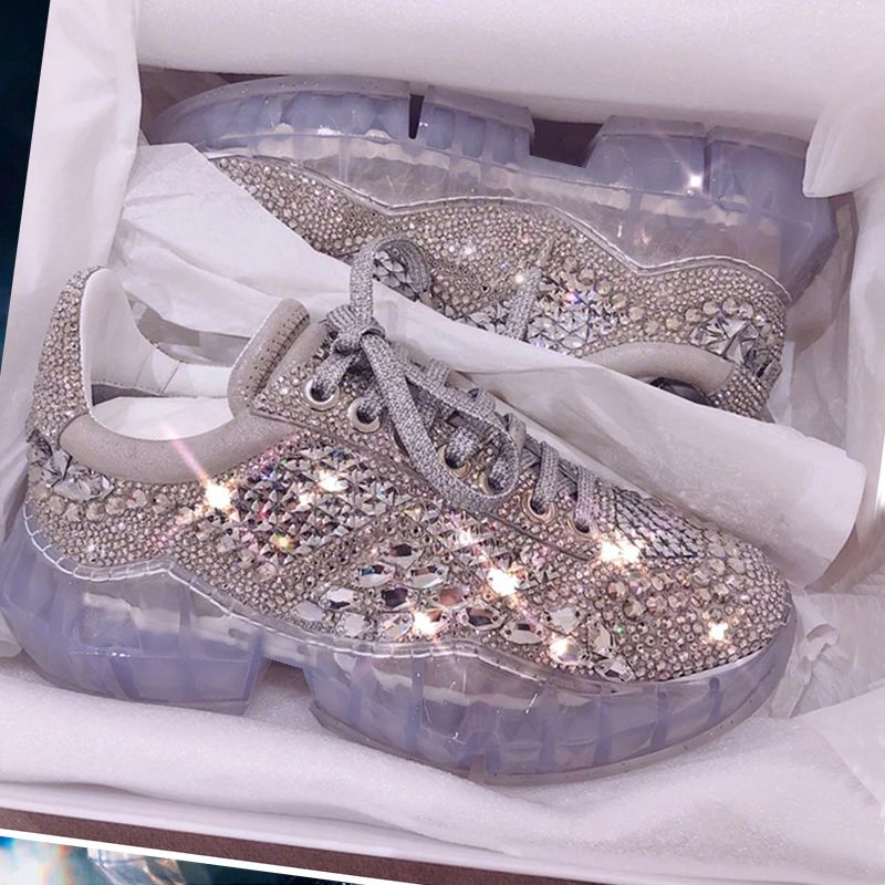 luxury crystal design sneakers
