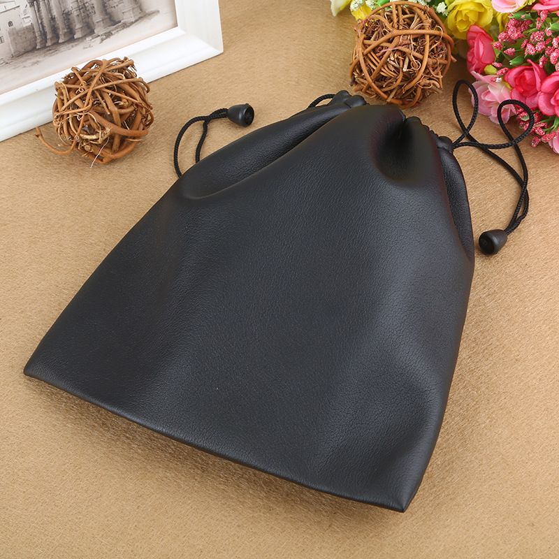 Portable PU Leather Drawstring Storage Bags For Earphone Portable Headphone Sundries Carrying