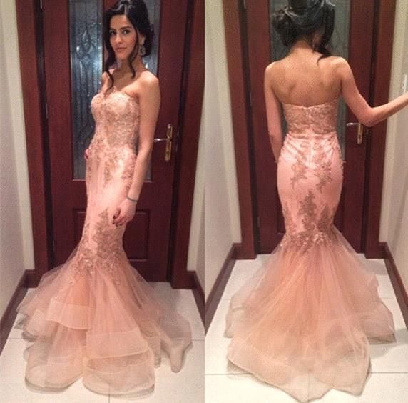 peach colour long frocks