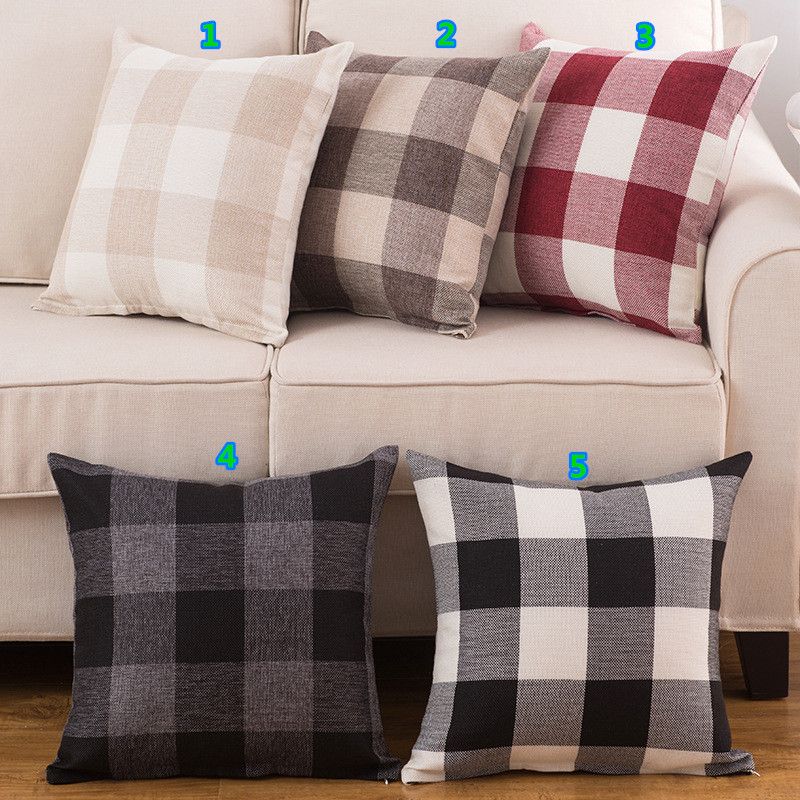 Explosion Checd Pillowcase Linen Classic Large Lattice Pillow Covers Promotional Gift Sofa Cushion Pillows 18inch Patio Set Cushions