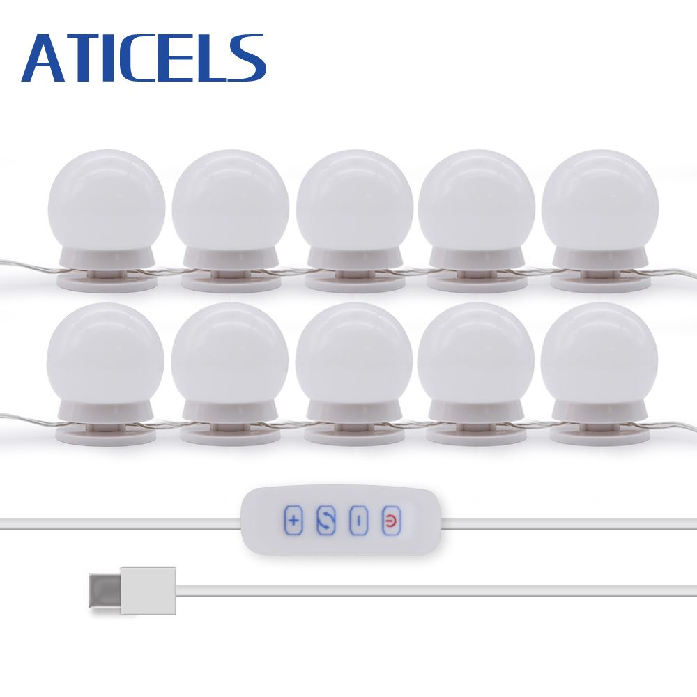 Compre Usb Vanity Luces Espejo Led De Luz 10 Bombillas Para Maquillaje Vestir Pared Lampara De Mesa Ajustable Del Brillo A 14 04 Del Baibuju8 Dhgate Com