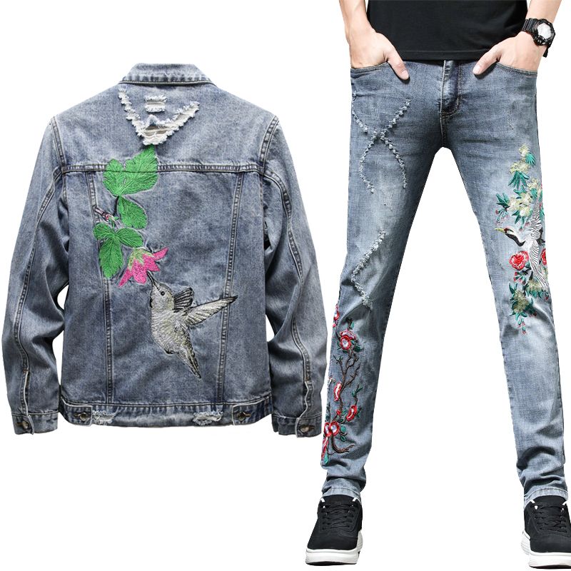 mens denim jacket and jeans set