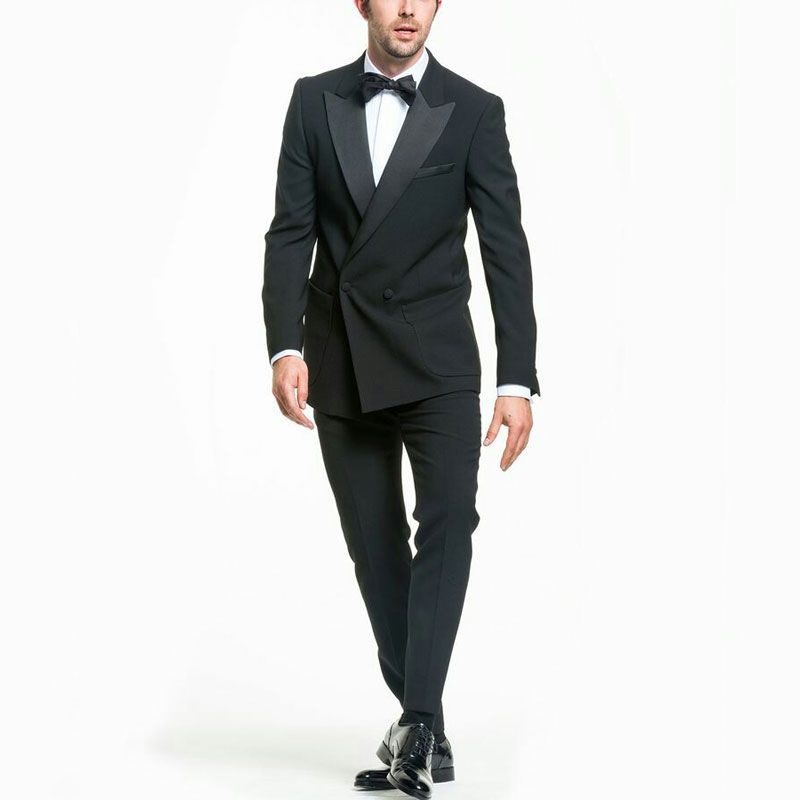 Compra Hombres Negro Del Smoking De Los Novios Trajes De Boda Del Partido  De Baile Pico Ancho Diseño El Mejor Hombre De Los Padrinos De Vestimenta  Vestimenta Terno Masculino Traje De Hombre
