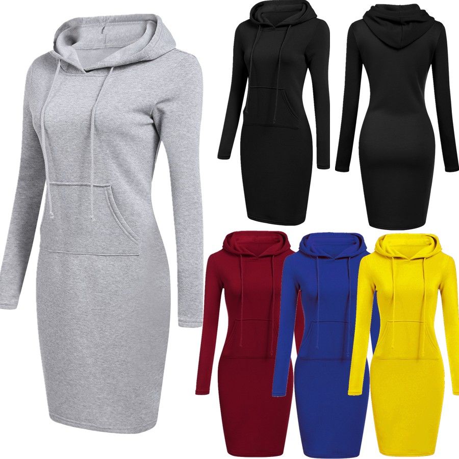 knee length hoodie dress