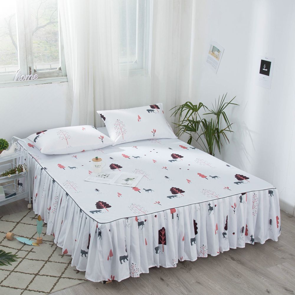 printed king size bed skirts