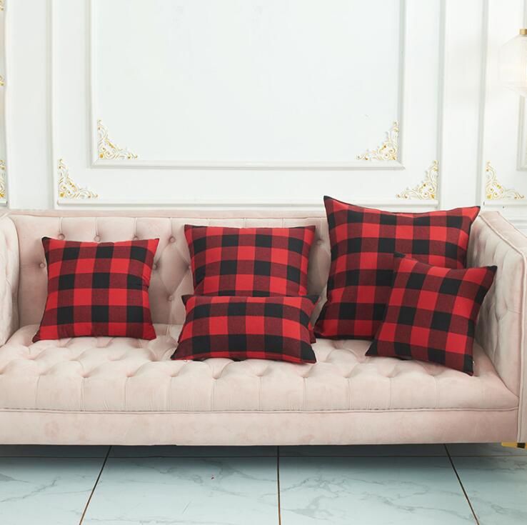 Pillow Case 18 18 Christmas Buffalo Check Plaid Throw Pillow