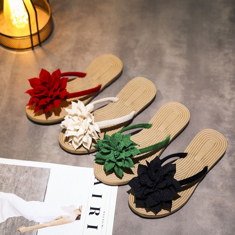 womens flower flip flops
