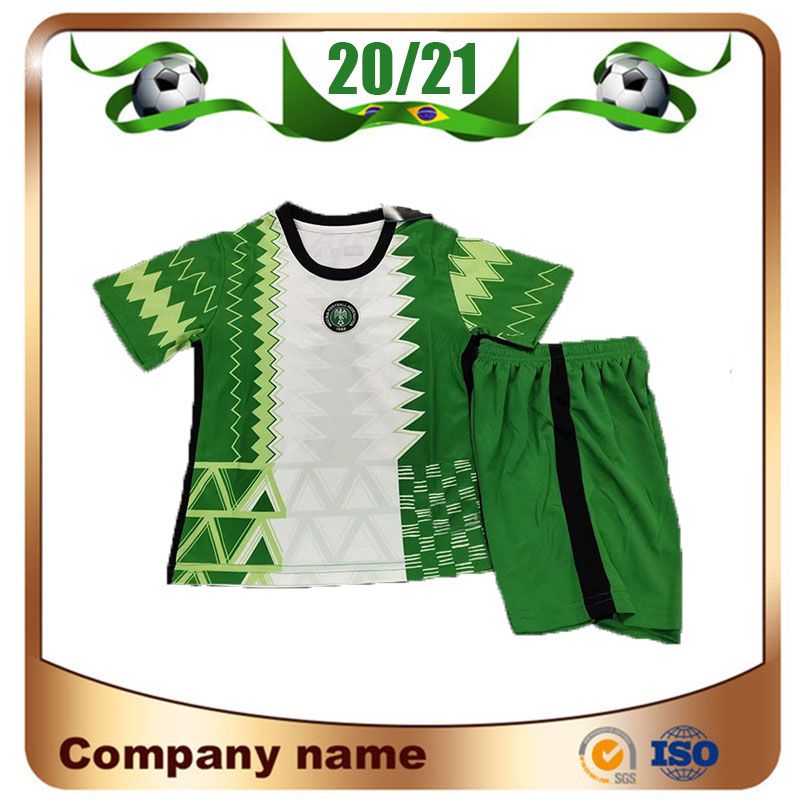20/21 Kit Kit de futebol Jersey 2020/2021 Home # 10 Okocha Camisa de futebol Ahmed Musa Mikel Iheanacho Criança Futebol Uniforme