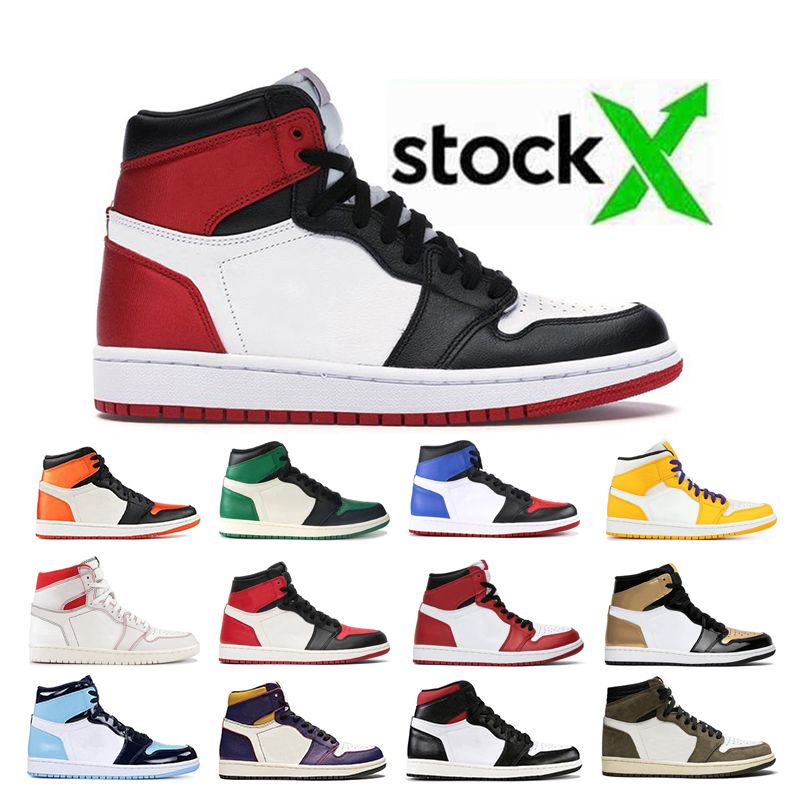2020 New Arrival 1s 1 OG Satin Black Toe Chicago Obsidian Pine Green High Luxury Mens Basketball 
