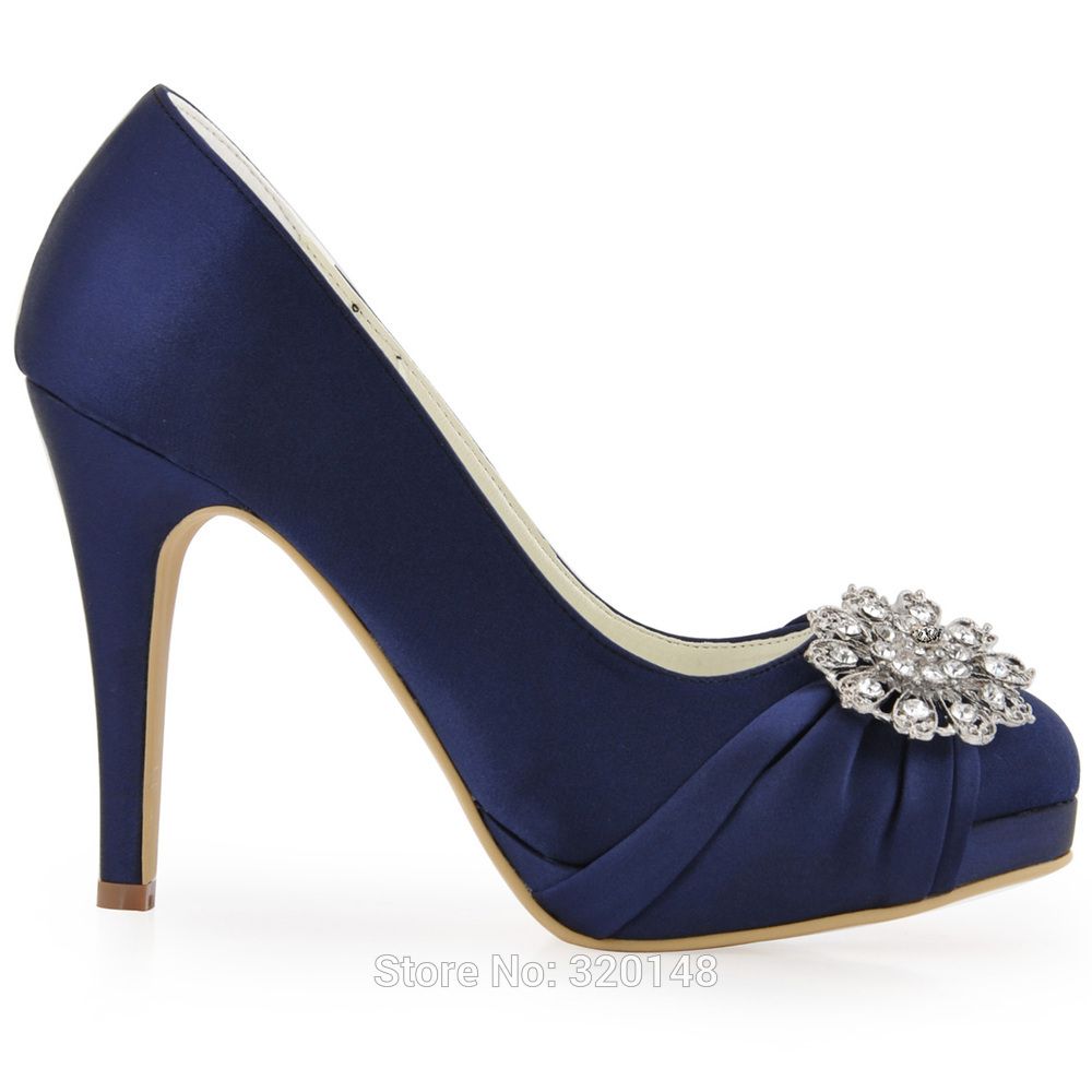 navy blue platform shoes