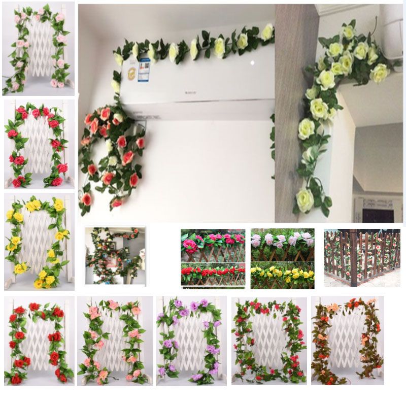2019 3 Sizes Artificial Flower Vine Fake Silk Rose Ivy Flower For