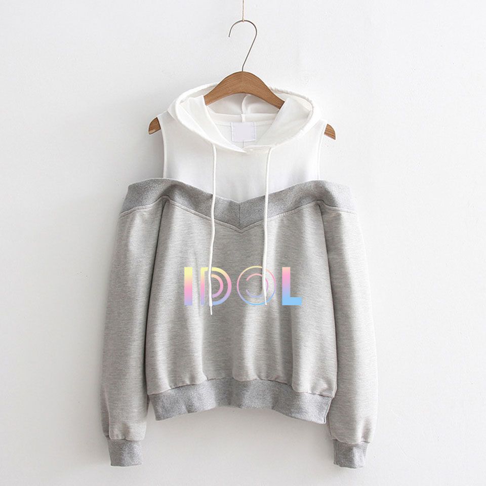 Bts love yourself hotsell off shoulder hoodie