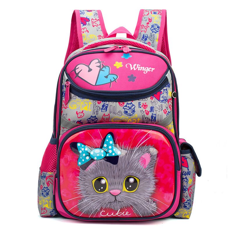 2019 mochilas escolares de dibujos animados para niñas niños gato oso patrón niños mochila