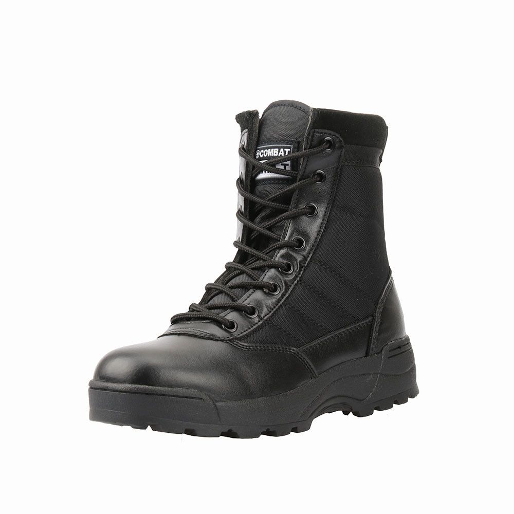 Botas militares de seguridad de trabajo para hombre Ejército Botas negras Zapatos