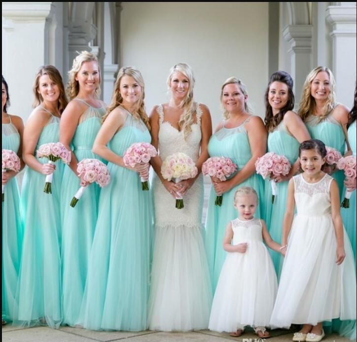 light turquoise bridesmaid dresses