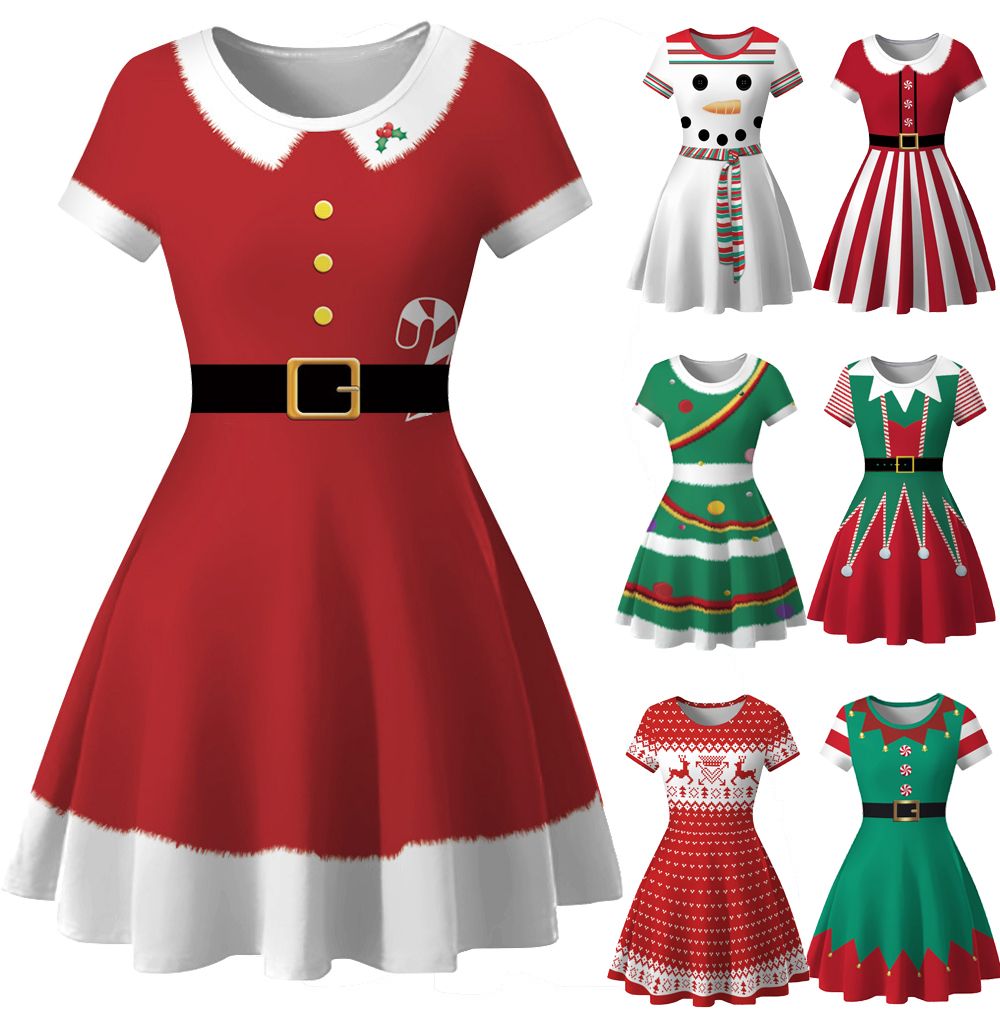 xmas print dresses