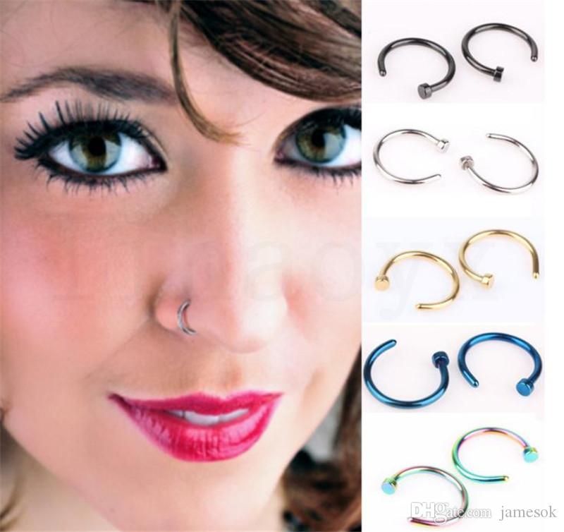 New Nose Rings Body Piercing Jewelry Fashion Jewelry Stainless Steel Nose Hoop Ring Earring Studs Fake Nose Rings Non Piercing Rings Dc682 White Gold Childrens Bangle Custom Kids Jewelry From Bestbuy1688 0 14