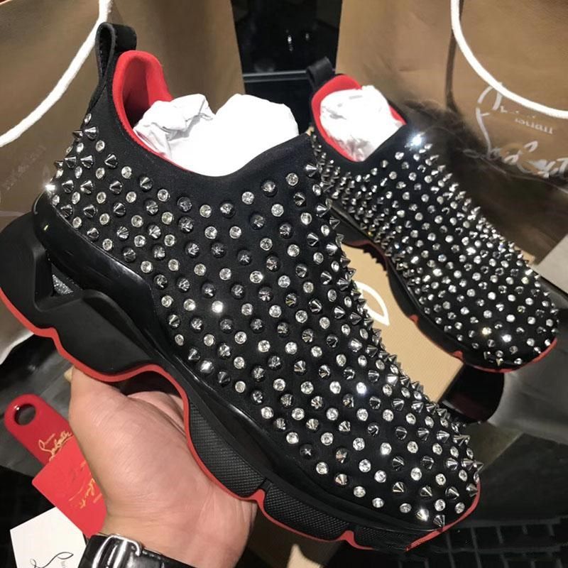 Melhor Christian Louboutin New Superstar Rebite Designer De Sapatos  Masculinos De Strass Luxo E Mulheres Hococal Modelos Partido Couro Sapatos  Desportivos Casal Fundo Vermelho Tênis A $657,51 | DHgate.Com