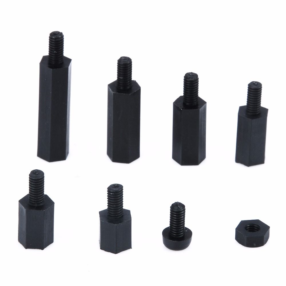 180PCS M3 Nylon Hex Spacers Male//Female Screw Nut Stand-off Kit with Plastic Box