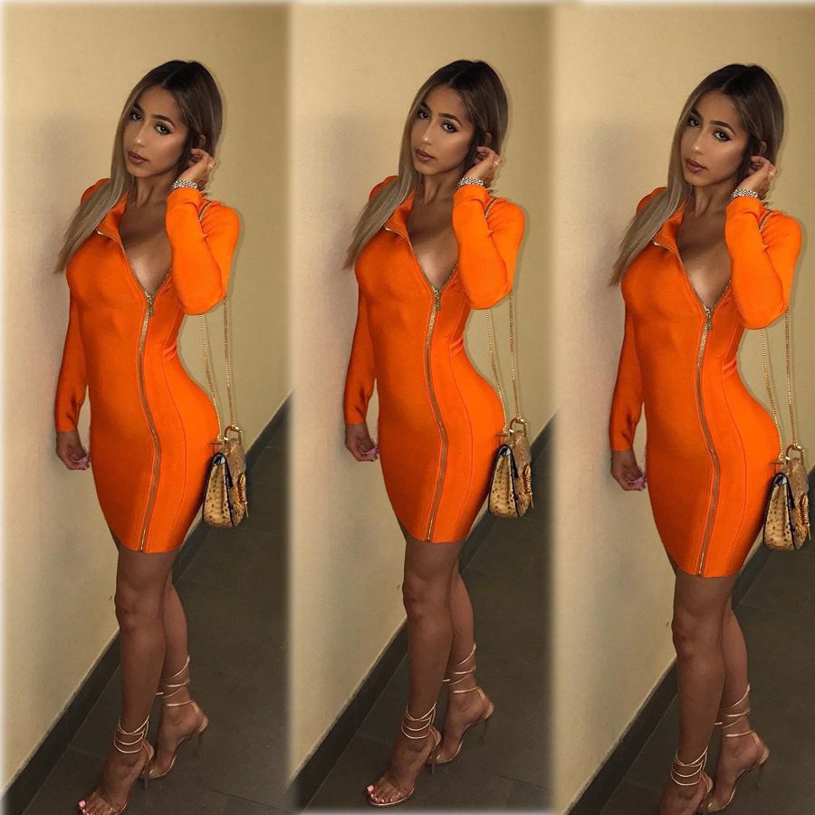 hot orange dress