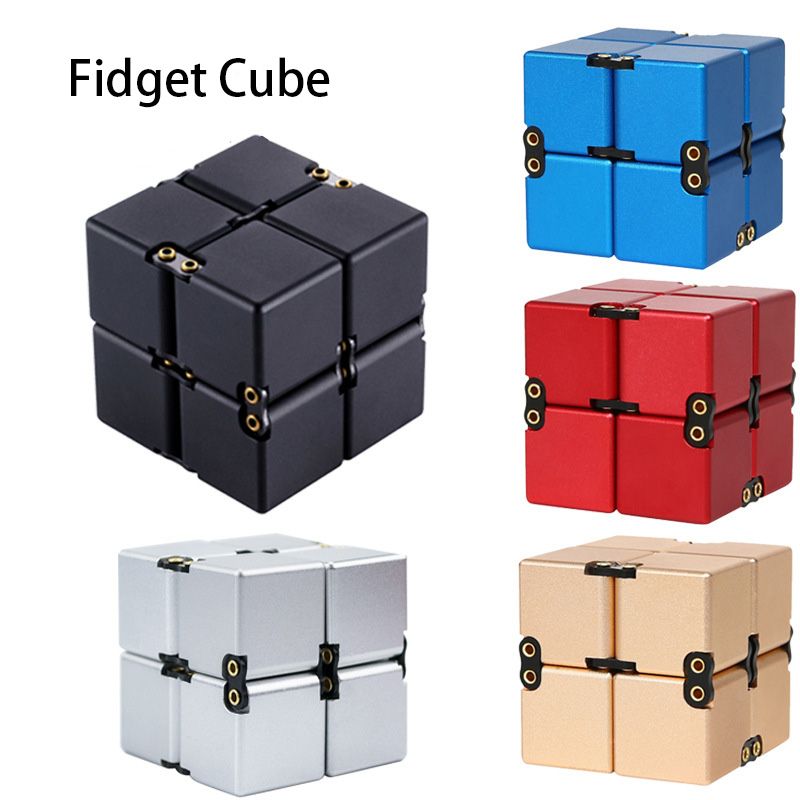 Metal Infinity Magic Cube Blocks For Stress Relief Fidget Anti Anxiety Aluminum