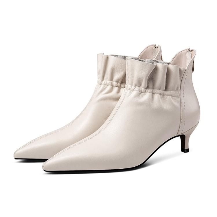 patent leather kitten heel boots