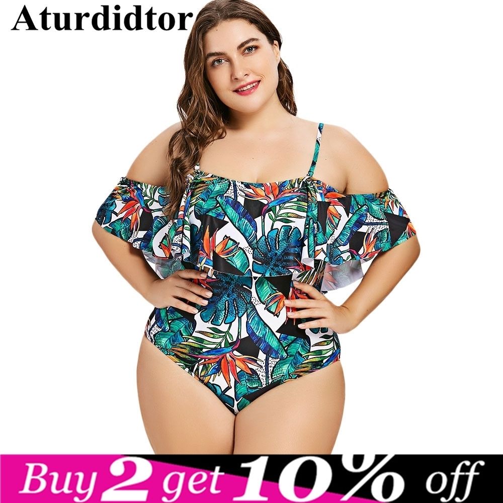 flounce swimsuit plus size