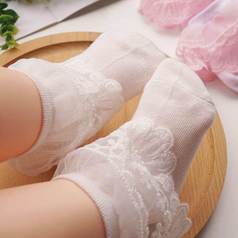 white lace baby socks