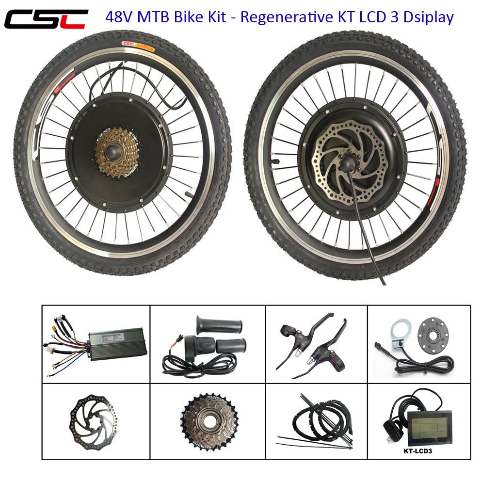 Electric Wheel Rear Hub Motor Kit  48V 26 500W 1000W 1500W Regeneration EBike 